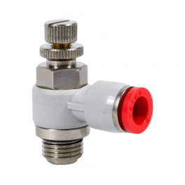 SC-BL-08-G14-EC Фитинг угловой с регулировкой расхода (пневмодроссель), 8мм x G 1/4